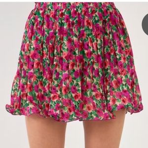 Endless Rose Floral Pleated Elastized Skirt